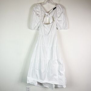 Bardot NWOT White Lucy Cotton Tiered Midi Dress Size 6